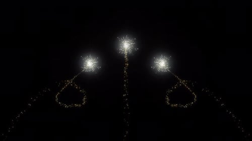 Golden Sparkling Fireworks Display Celebration Animation