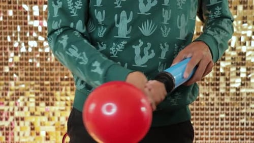Inflating a Red Balloon with a Pump
