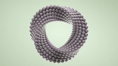 3D Loop Animation of Spinning Balls Molded Into Uneven Circle