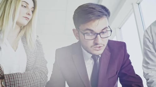 Close Up of a Dedicated Business Team