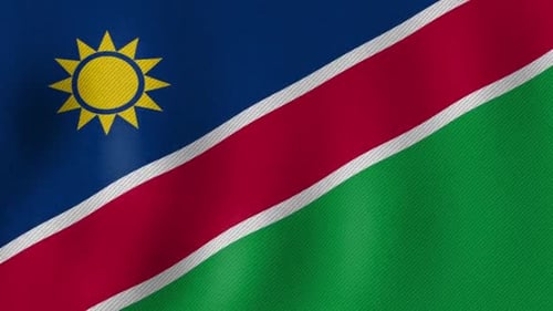 Namibia National Flag Waving Loop Animation