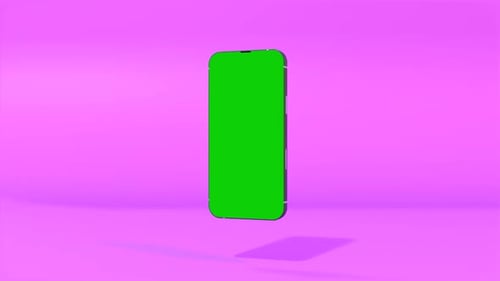 3d Render of Smartphone with Green Screen - Smartphone Mockup