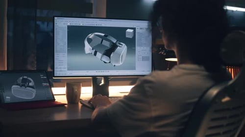 Guy Creating 3D Prototype of VR Headset