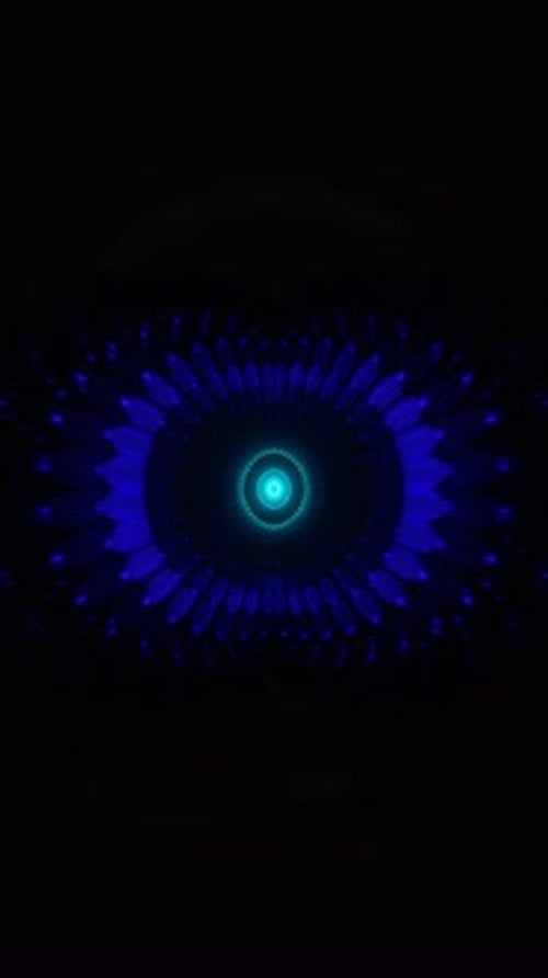 Vertical Video of Morphing Polygon Tunnel in Digital VJ Animation