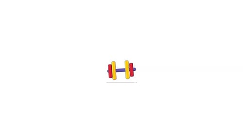 Modern Animated Dumbbell Icon for Health and Fitness