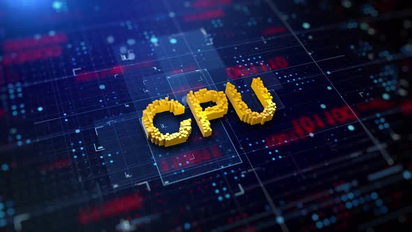 Pixelated Word CPU, Backgrounds Motion Graphics ft. computer & cyber ...