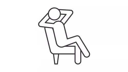 Minimalist Animated Icon of Person Resting in Chair