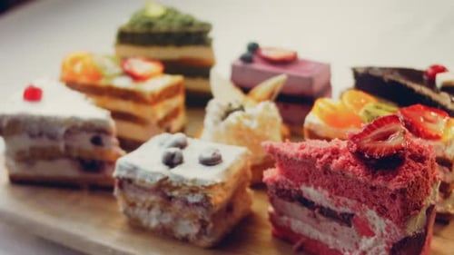 Assorted Cake Slices Close-Up