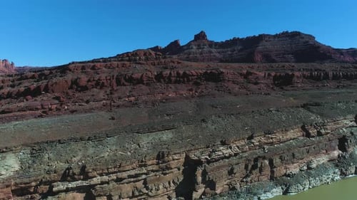 Beautiful aerial footage of canyons full of red rocks in utah