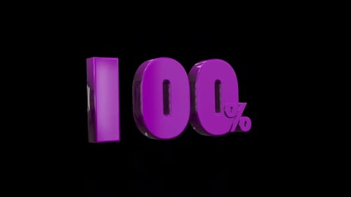 Rotating Glossy Purple 3D 100 Percent Animation