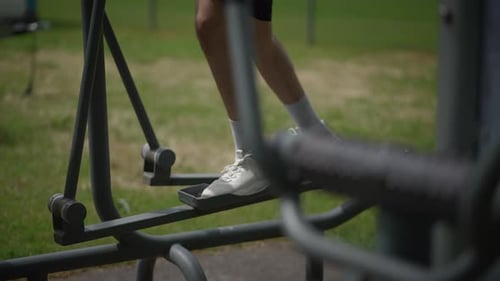Legs Using Elliptical Machine for Outdoor Fitness