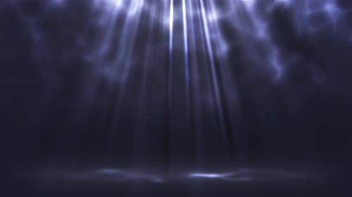 Blue Volumetric light rays background with smoke loop