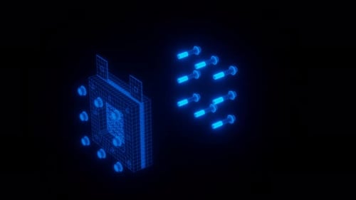 Holographic Hydrogen Fuel Cell Exploded View Opaque