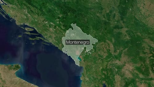 Modern Map Zoom and Highlight of Montenegro
