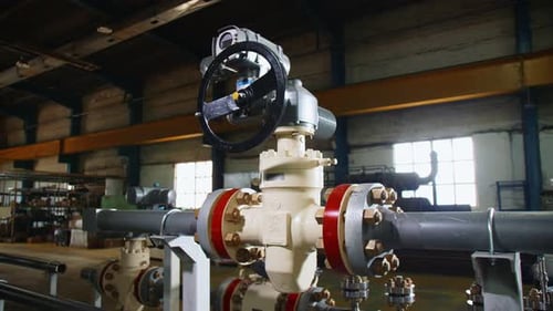 Lever with Meter on Pumping and Measuring System in Workshop