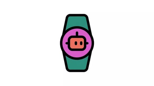 Smartwatch Notification Icon Animation in Flat Design