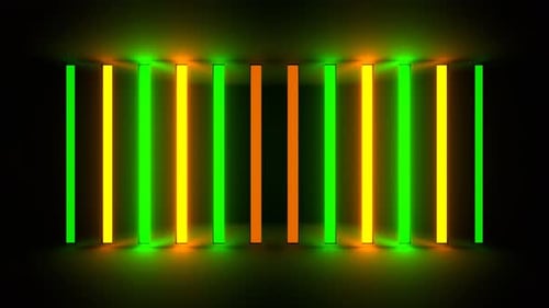 Orange And Green Neon Lights Wall Background Vj Loop In 4K