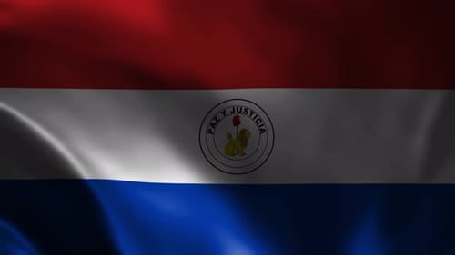 Realistic Paraguay National Flag Waving Animation