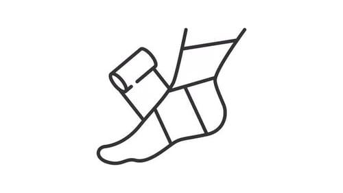 Animated Line Art Icon of Foot with Sock