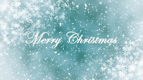 Merry Christmas Text With Snowfall Loop
