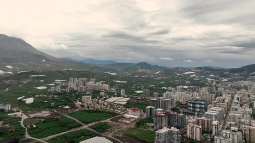 Aerial View City Panorama of Alanya Turkey