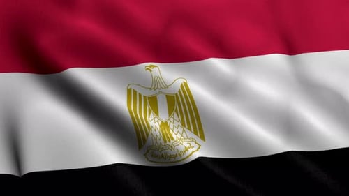 Realistic Waving Flag of Egypt Seamless Loop