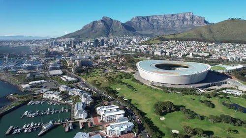 Aerial View of Cape Town Stadium Kaapstadstadion Green Point in Western Cape South Africa