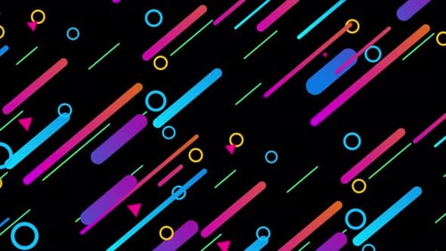 Colorful Geometric Abstract Lines and Shapes Looping Background
