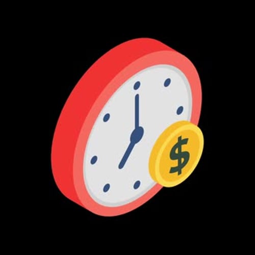 Isometric Clock and Money Icon Animation