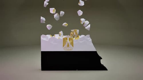 Egypt Flag Map Build-up Animation