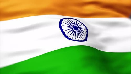 Drapeau indien agitant 4 fois le jour de l'indépendance