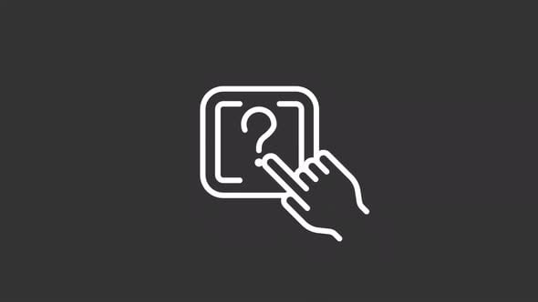 Animated Inquire White Line Icon, Elements Motion Graphics ft. linear ...