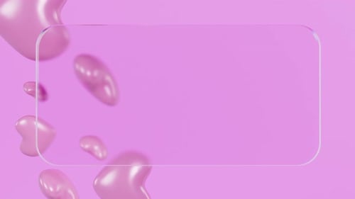 Pink Glossy Hearts Frame Reveal Animation