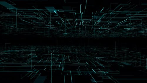 Digitaler Datenraumfluss-Matrixeffekt Cyberspace-Partikel Digitale Datennetzwerkverbindung