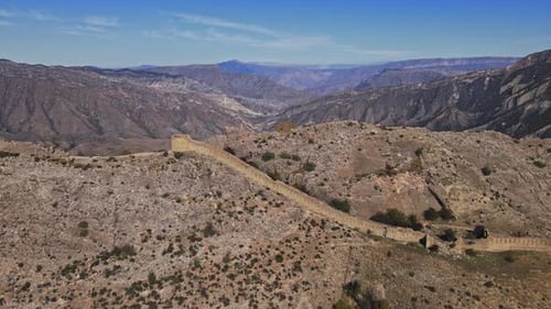 Mountain Range with an Old Wall