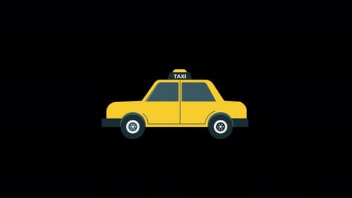 Vidéo d'animation sur le concept de taxi jaune - Transparente