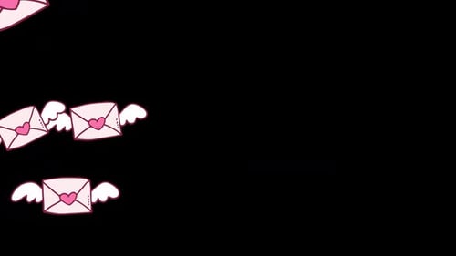 transition valentine wings card with transparency alpha channel