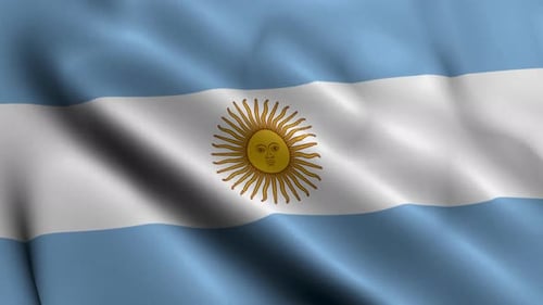 Realistic Waving Argentina Flag Loop Animation