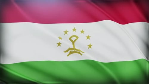 Tajikistan National Flag Waving with Realistic Fabric Movement