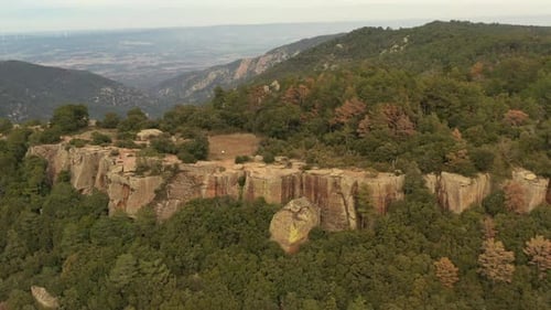 Aerial view of The Prades Mountains Catalonia Spain