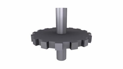 Gear 3d industrial object rotating loop