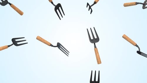 Animated Gardening Tools Floating Seamless Loop Background