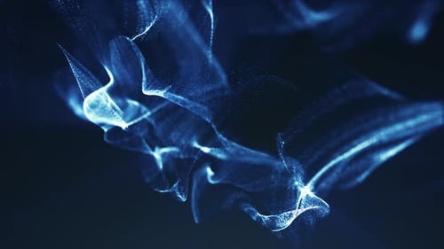 Dynamic Flowing Blue Particles Abstract Background
