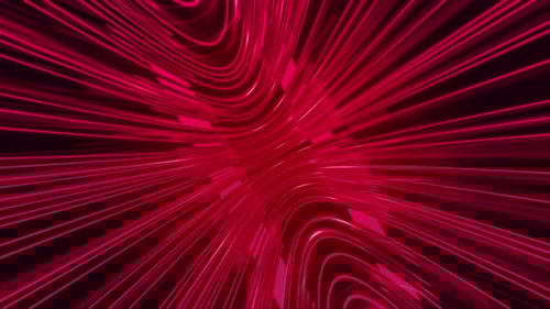 Abstract Red Glowing Warp Speed Tunnel Loop