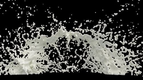 Dynamic Milk Splash Fluid Animation
