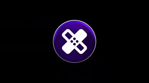 3D Bandage Icon Spinning on Black Background