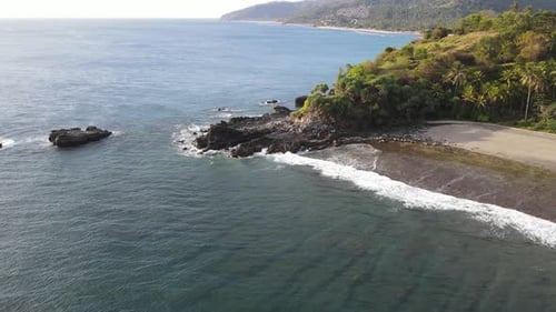 Aerial Lombok Beach Waves