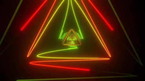 Dynamic neon tunnel background with vibrant light trails design