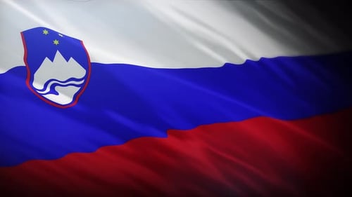 Slovenian Flag Waving Seamless Loop Animation