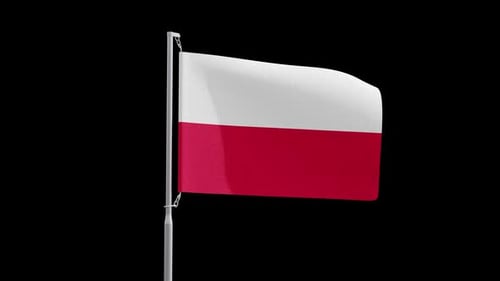 Realistic Waving Poland Flag Seamless Loop